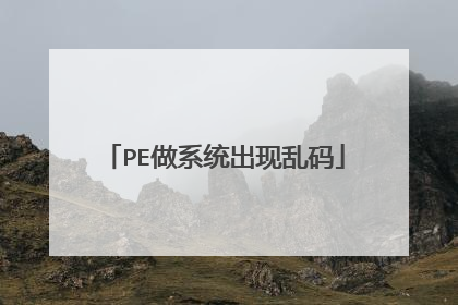 PE做系统出现乱码
