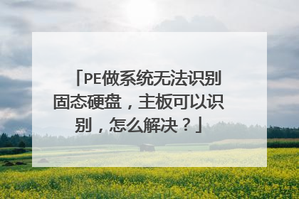 PE做系统无法识别固态硬盘,主板可以识别,怎么解决?