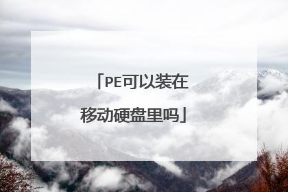 PE可以装在移动硬盘里吗