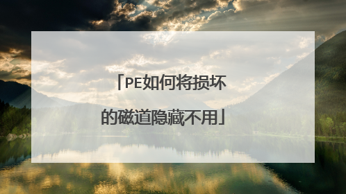 PE如何将损坏的磁道隐藏不用