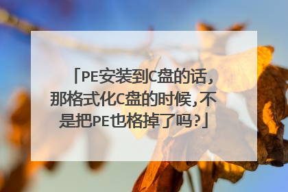 PE安装到C盘的话,那格式化C盘的时候,不是把PE也格掉了吗?