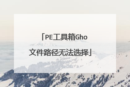 PE工具箱Gho文件路径无法选择