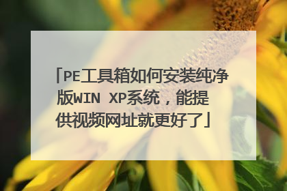 PE工具箱如何安装纯净版WIN XP系统,能提供视频网址就更好了