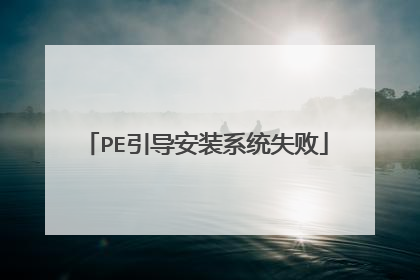 PE引导安装系统失败