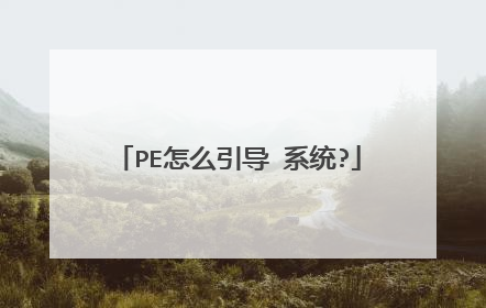 PE怎么引导 系统?