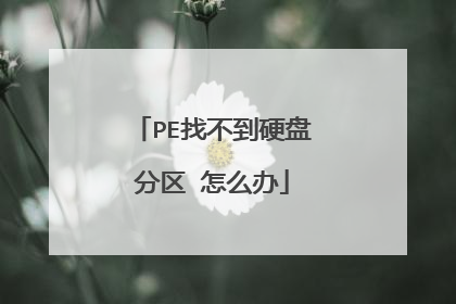 PE找不到硬盘分区 怎么办