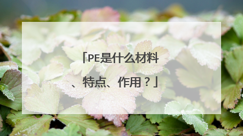 PE是什么材料、特点、作用？