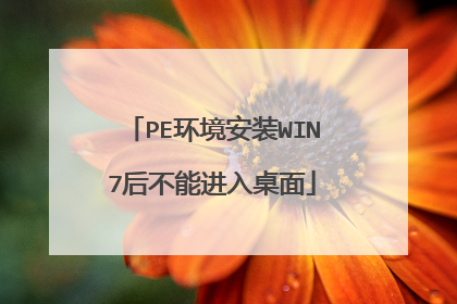 PE环境安装WIN7后不能进入桌面