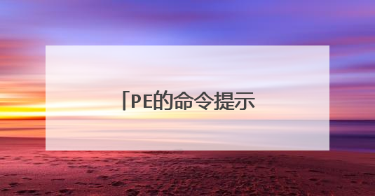 PE的命令提示符 进不了硬盘