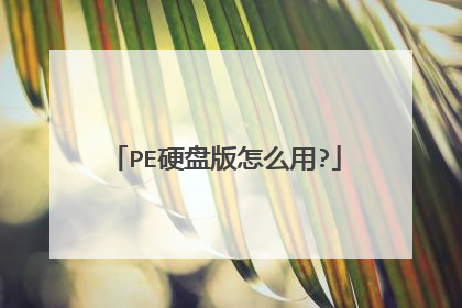 PE硬盘版怎么用?