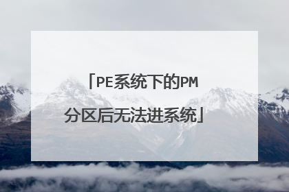 PE系统下的PM分区后无法进系统
