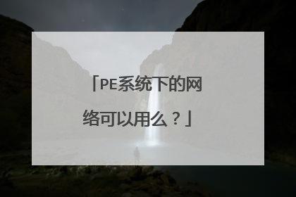 PE系统下的网络可以用么？