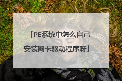 PE系统中怎么自己安装网卡驱动程序呀