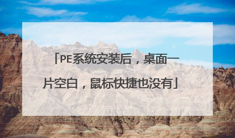 PE系统安装后,桌面一片空白,鼠标快捷也没有