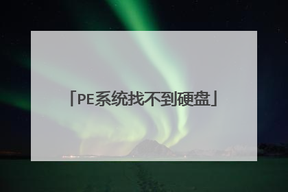 PE系统找不到硬盘