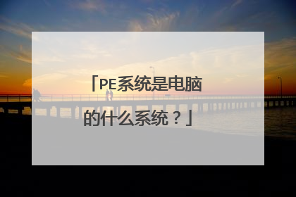 PE系统是电脑的什么系统?