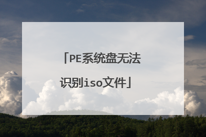 PE系统盘无法识别iso文件