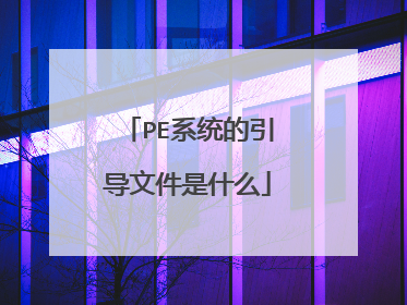 PE系统的引导文件是什么