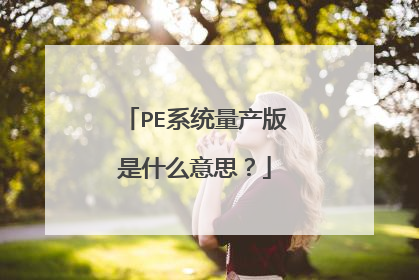 PE系统量产版是什么意思？