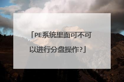 PE系统里面可不可以进行分盘操作?