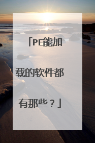 PE能加载的软件都有那些？