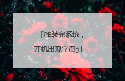 PE装完系统，开机出现字母j