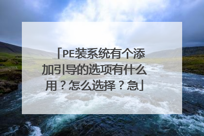 PE装系统有个添加引导的选项有什么用?怎么选择?急