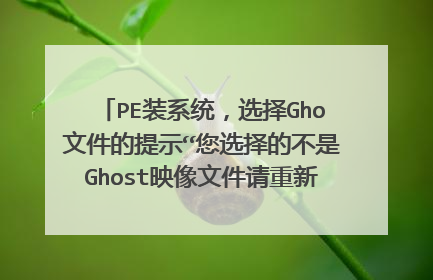 PE装系统，选择Gho文件的提示“您选择的不是Ghost映像文件请重新选择”但那明明就是ghoe文件，如何解决？