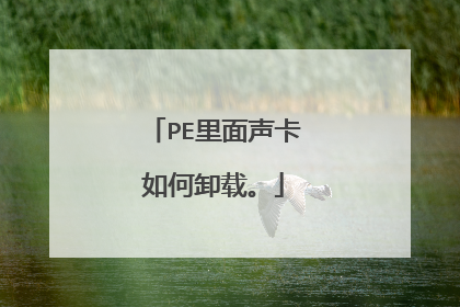 PE里面声卡如何卸载。