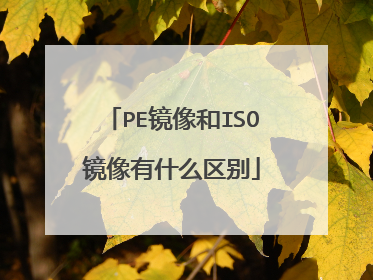 PE镜像和ISO镜像有什么区别