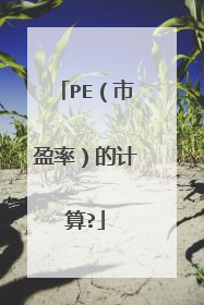 PE（市盈率）的计算?