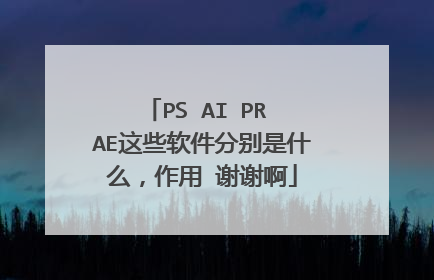 PS AI PR AE这些软件分别是什么,作用 谢谢啊