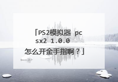 PS2模拟器 pcsx2 1.0.0 怎么开金手指啊?