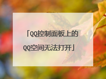 QQ控制面板上的QQ空间无法打开