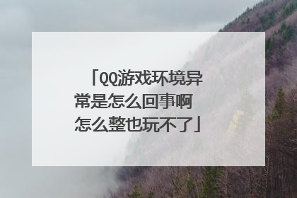 QQ游戏环境异常是怎么回事啊 怎么整也玩不了