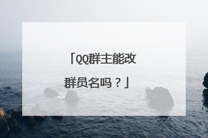 QQ群主能改群员名吗?