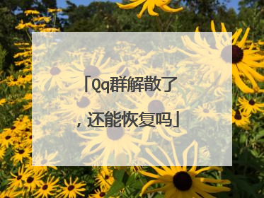 Qq群解散了,还能恢复吗