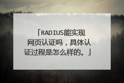 RADIUS能实现 网页认证吗，具体认证过程是怎么样的。