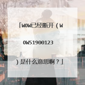 WOW已经断开(WOW51900123)是什么意思啊?