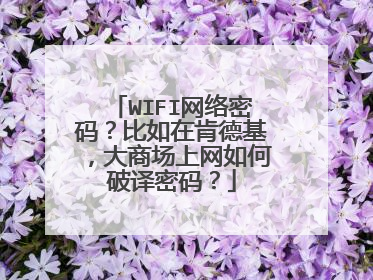 WIFI网络密码？比如在肯德基，大商场上网如何破译密码？