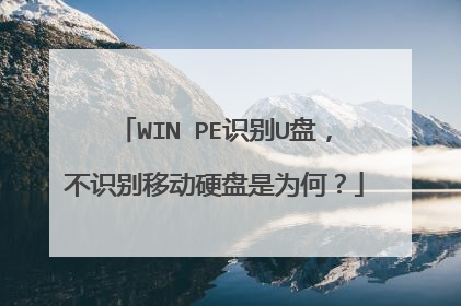 WIN PE识别U盘,不识别移动硬盘是为何?