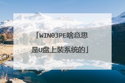 WIN03PE啥意思 是U盘上装系统的