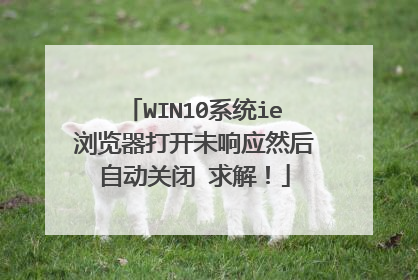 WIN10系统ie浏览器打开未响应然后自动关闭 求解!