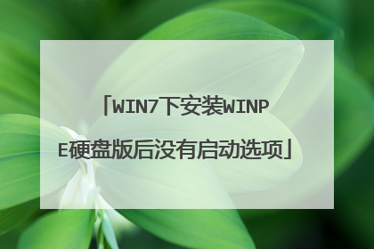 WIN7下安装WINPE硬盘版后没有启动选项