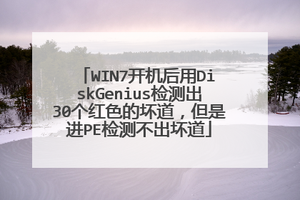 WIN7开机后用DiskGenius检测出30个红色的坏道,但是进PE检测不出坏道