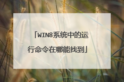 WIN8系统中的运行命令在哪能找到