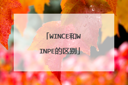 WINCE和WINPE的区别