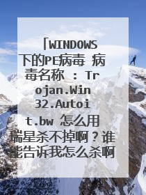 WINDOWS下的PE病毒 病毒名称 : Trojan.Win32.Autoit.bw 怎么用瑞星杀不掉啊？谁能告诉我怎么杀啊