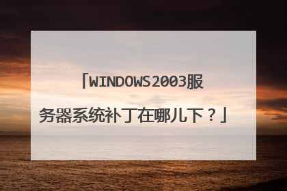 WINDOWS2003服务器系统补丁在哪儿下?