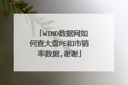 WIND数据网如何查大盘PE和市销率数据,谢谢